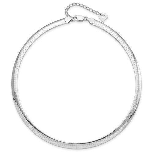 Alternate view of the 6mm Sterling Silver & 14k Gold Plated Omega Chain Necklace, Adjustable by The Black Bow Jewelry Co.