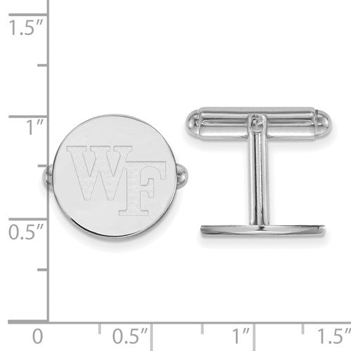 Alternate view of the Sterling Silver Wake Forest University &#39;WF&#39; Cuff Links by The Black Bow Jewelry Co.
