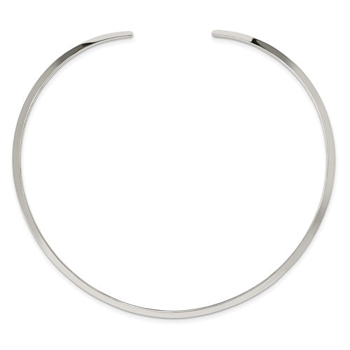 Alternate view of the 4mm Sterling Silver Polished Slip On Neck Collar, 14 Inch by The Black Bow Jewelry Co.