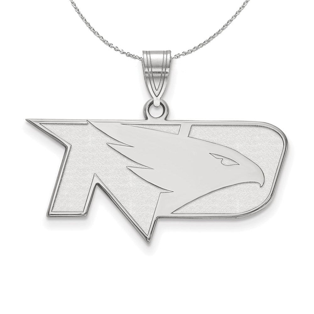 Sterling Silver North Dakota Small Square Pendant Necklace, Item N16546 by The Black Bow Jewelry Co.