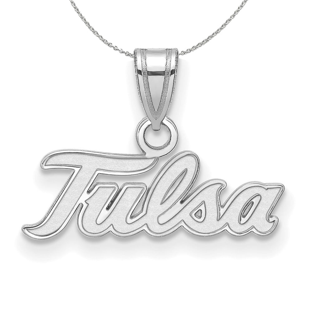 Sterling Silver The U. of Tulsa Small Pendant Necklace, Item N16619 by The Black Bow Jewelry Co.