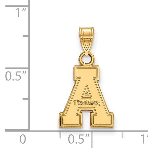 Alternate view of the 14k Yellow Gold Appalachian State Small Mascot Pendant by The Black Bow Jewelry Co.
