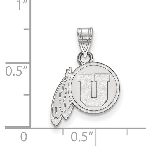 Alternate view of the Sterling Silver U. of Utah Small Pendant Necklace by The Black Bow Jewelry Co.