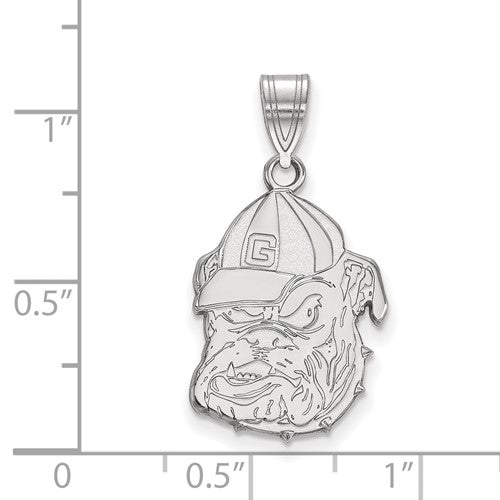 Alternate view of the Sterling Silver U. of Georgia Medium Necklace by The Black Bow Jewelry Co.