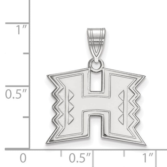 Alternate view of the Sterling Silver The U. of Hawai&#39;i Medium Pendant by The Black Bow Jewelry Co.