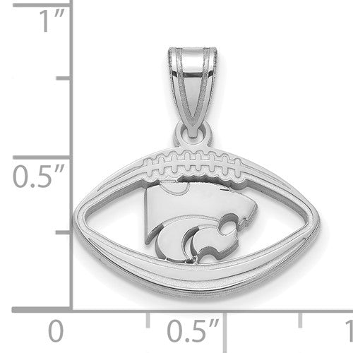 Alternate view of the Sterling Silver Kansas State Football Pendant Necklace by The Black Bow Jewelry Co.