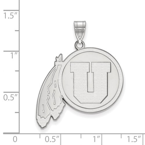 Alternate view of the Sterling Silver U. of Utah XL Pendant Necklace by The Black Bow Jewelry Co.