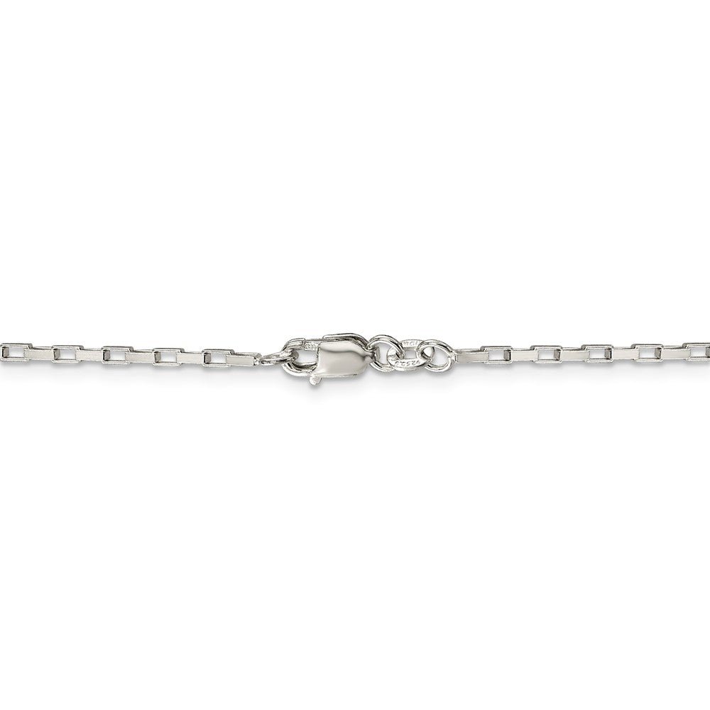 Alternate view of the 1.65mm Sterling Silver Open Elongated Solid Box Chain Necklace by The Black Bow Jewelry Co.