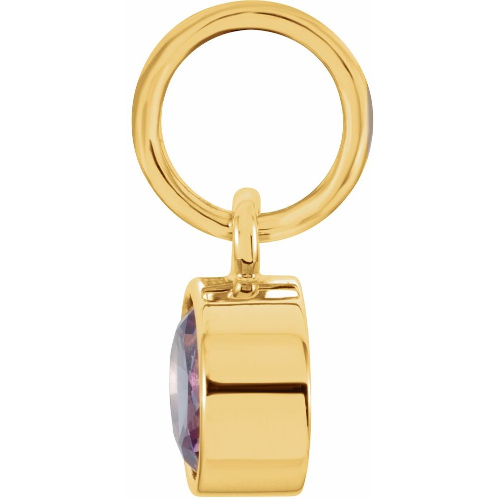 Alternate view of the 14k Yellow Gold 4mm Imitation Alexandrite Charm or Pendant Enhancer by The Black Bow Jewelry Co.