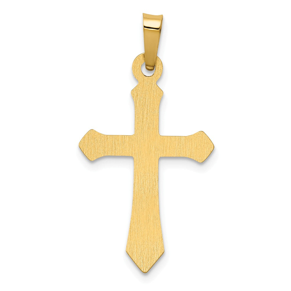 Alternate view of the 14k Yellow Gold Hollow 2D Passion Cross Pendant by The Black Bow Jewelry Co.