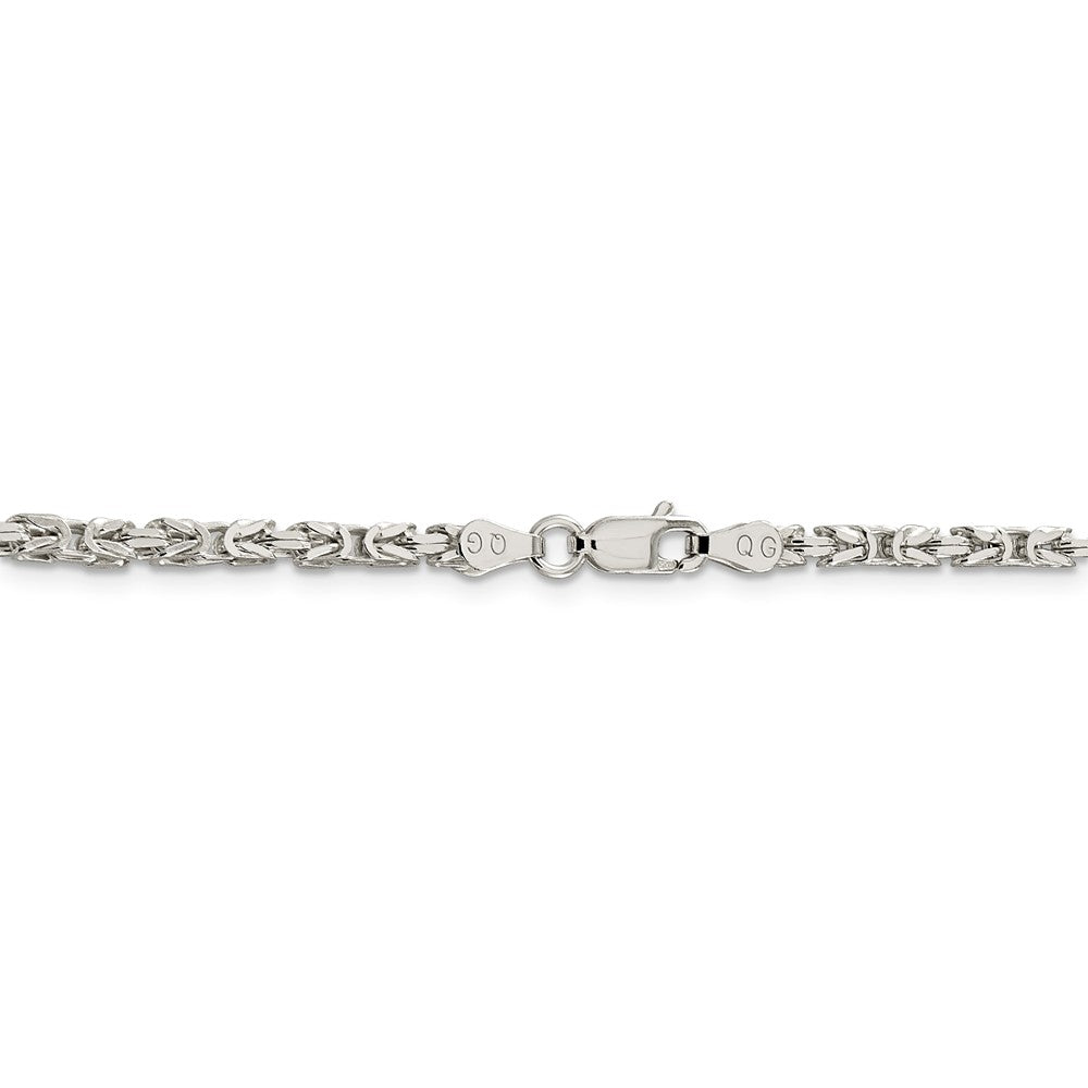 Alternate view of the 2.5mm, Sterling Silver, Solid Byzantine Chain Necklace by The Black Bow Jewelry Co.