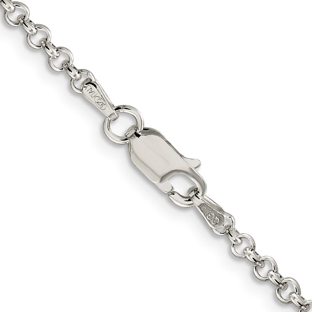 Alternate view of the 2.5mm Sterling Silver, Solid Rolo Chain Anklet or Bracelet by The Black Bow Jewelry Co.