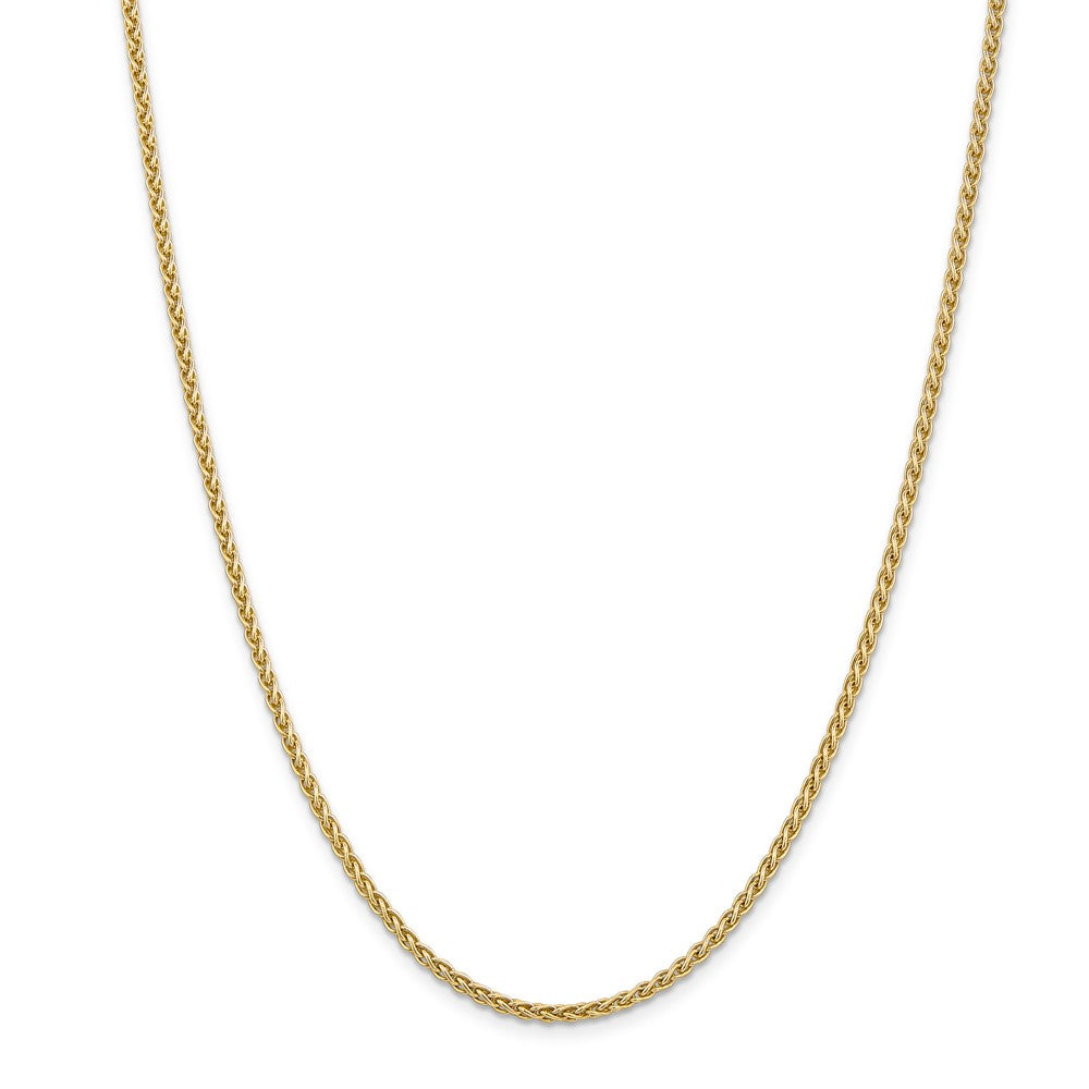 Alternate view of the 2.8mm, 14k Yellow Gold, Solid Spiga Chain Necklace by The Black Bow Jewelry Co.