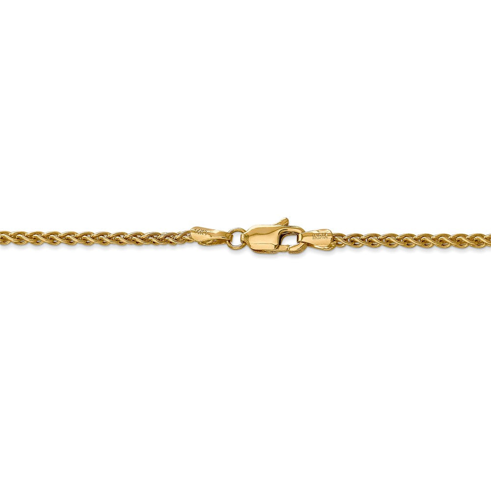 Alternate view of the 2.8mm, 14k Yellow Gold, Solid Spiga Chain Necklace by The Black Bow Jewelry Co.