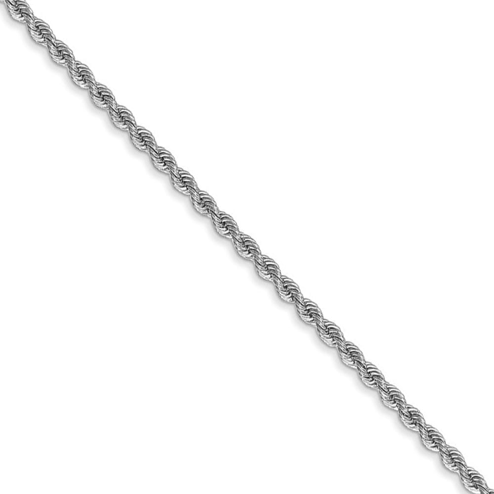 2mm, 14k White Gold, Handmade Solid Rope Chain Necklace, Item C8156 by The Black Bow Jewelry Co.
