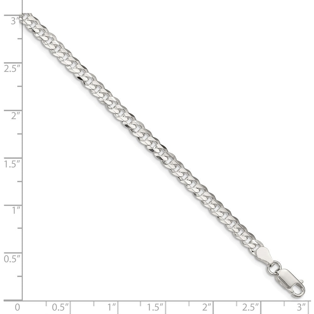 Alternate view of the 4.5mm Sterling Silver Solid Concave Beveled Curb Chain Necklace by The Black Bow Jewelry Co.