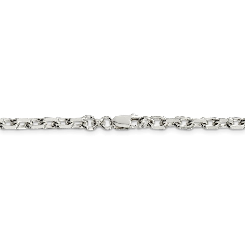Alternate view of the 4.9mm Sterling Silver Solid Beveled Oval Cable Chain Necklace by The Black Bow Jewelry Co.