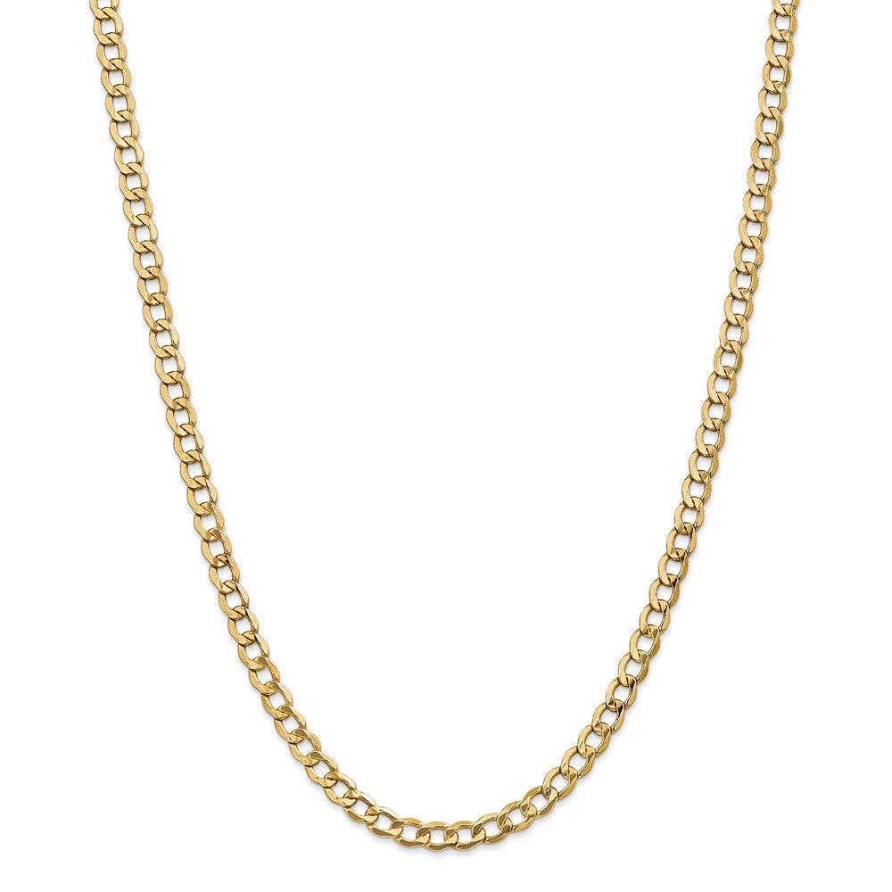 14K Yellow Gold ID Dog Tag Pendant Hollow Chain Necklace