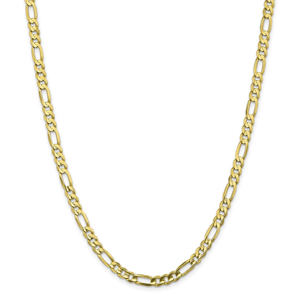 Alternate view of the 5.5mm, 10k Yellow Gold, Concave Figaro Chain Necklace by The Black Bow Jewelry Co.