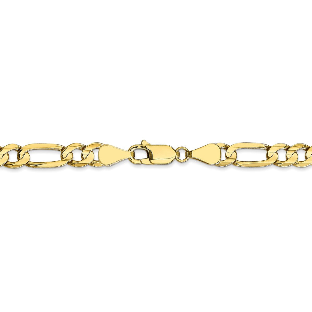 Alternate view of the 5.5mm, 10k Yellow Gold, Concave Figaro Chain Necklace by The Black Bow Jewelry Co.