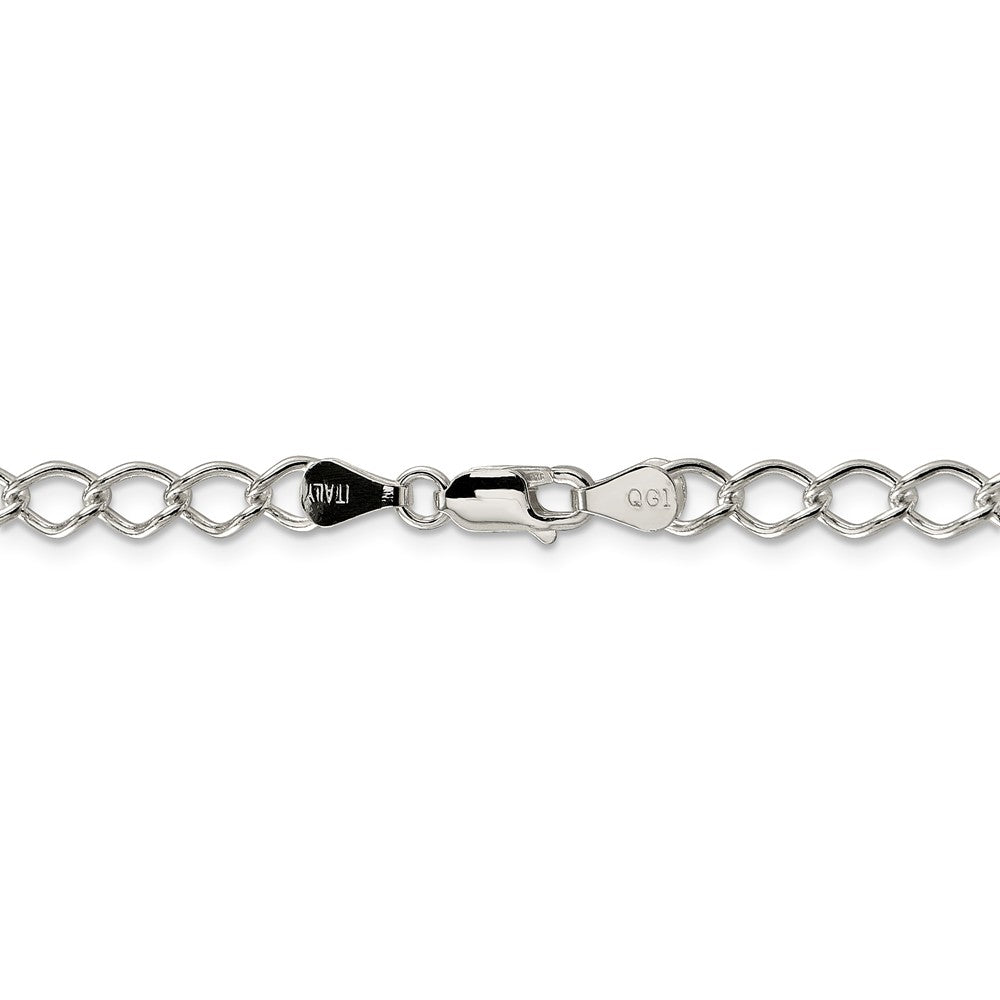 Alternate view of the 5.75mm Sterling Silver Solid Fancy Open Curb Chain Necklace by The Black Bow Jewelry Co.