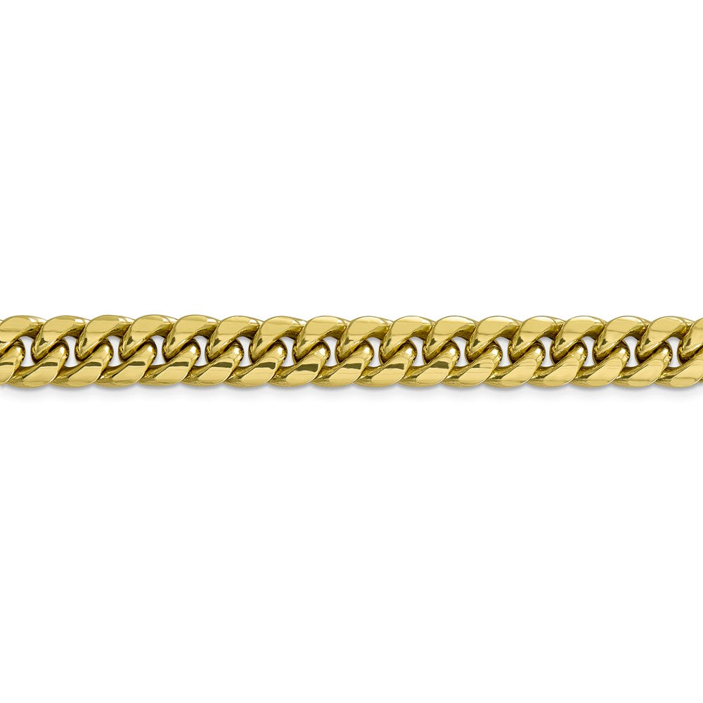 Alternate view of the 9.3mm 10k Yellow Gold Hollow Miami Cuban (Curb) Chain Bracelet by The Black Bow Jewelry Co.