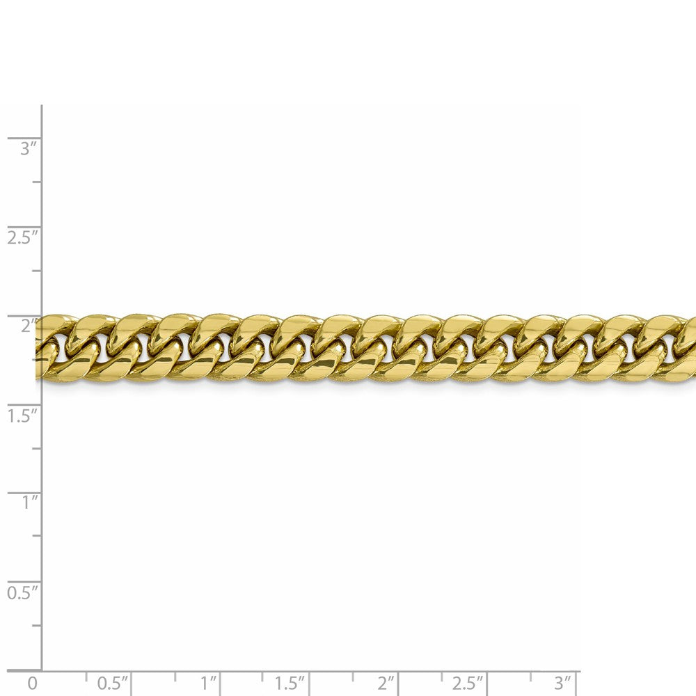 Alternate view of the 9.3mm 10k Yellow Gold Hollow Miami Cuban (Curb) Chain Bracelet by The Black Bow Jewelry Co.