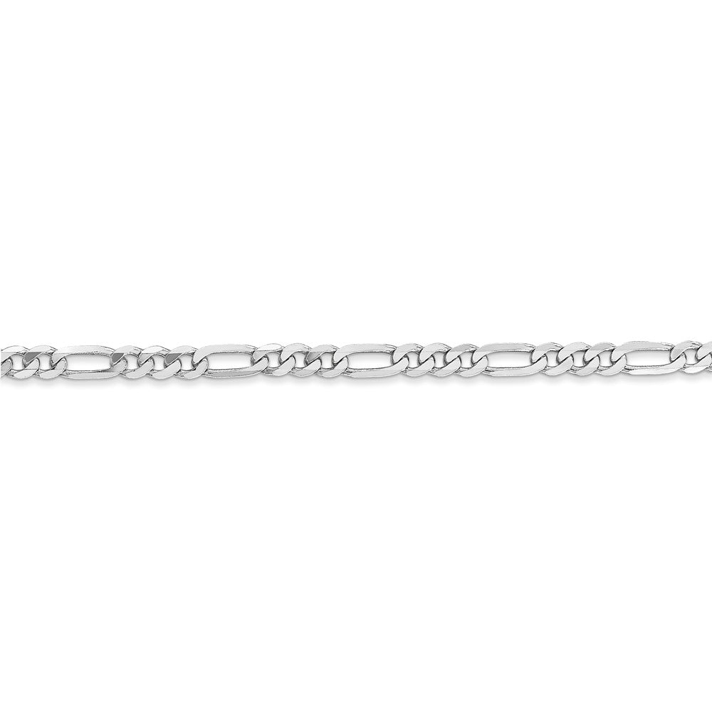 Alternate view of the 14k White Gold 3mm Flat Figaro Anklet by The Black Bow Jewelry Co.