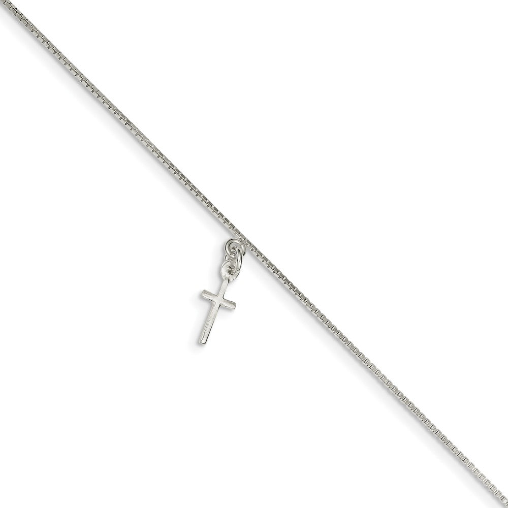 Sterling Silver Cross Anklet, 10 Inch, Item A8072-10 by The Black Bow Jewelry Co.
