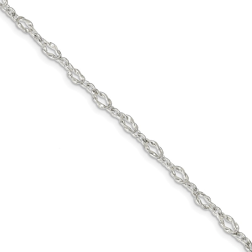 Sterling Silver 6mm, Herculean Knot Link Anklet, Item A8135-A by The Black Bow Jewelry Co.