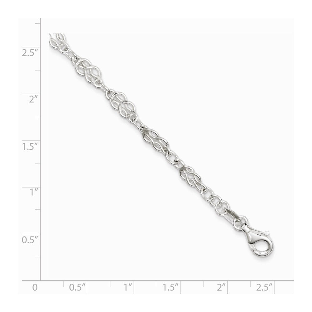 Alternate view of the Sterling Silver 6mm, Herculean Knot Link Anklet by The Black Bow Jewelry Co.