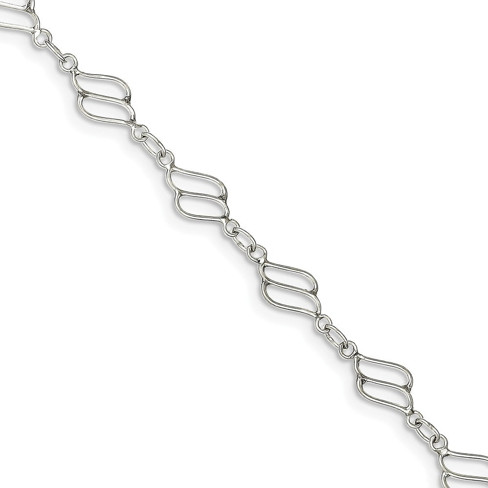 Sterling Silver Modern Anklet, Item A8169-A by The Black Bow Jewelry Co.