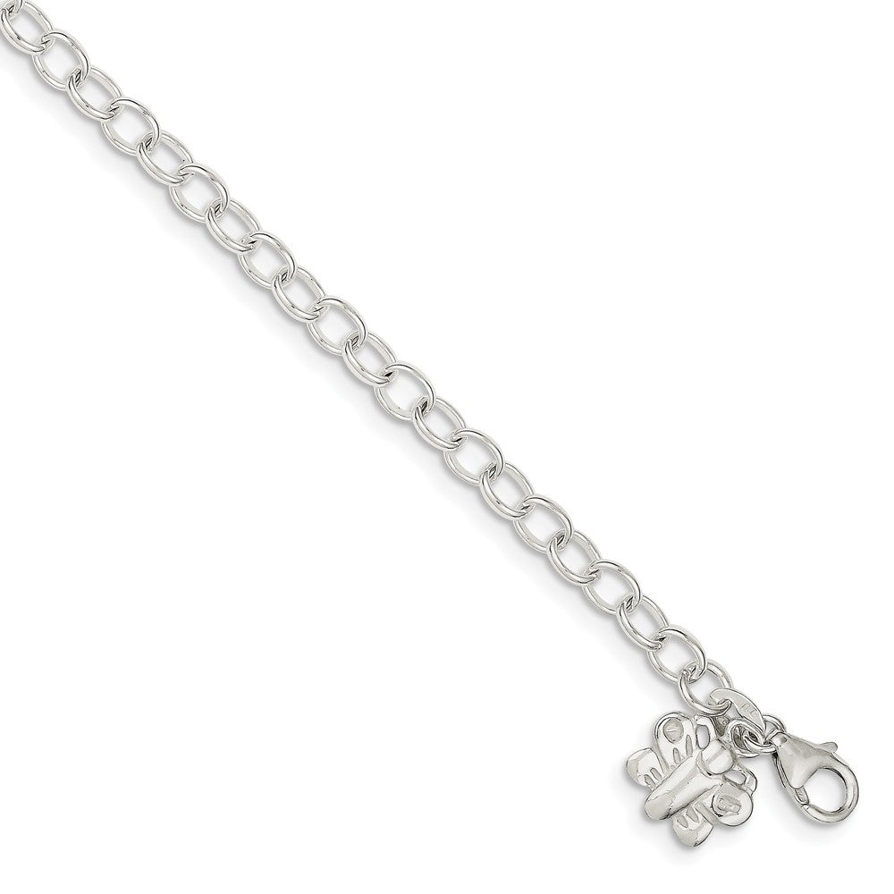 Sterling Silver Butterfly Charm Anklet, 10 Inch, Item A8257-09 by The Black Bow Jewelry Co.