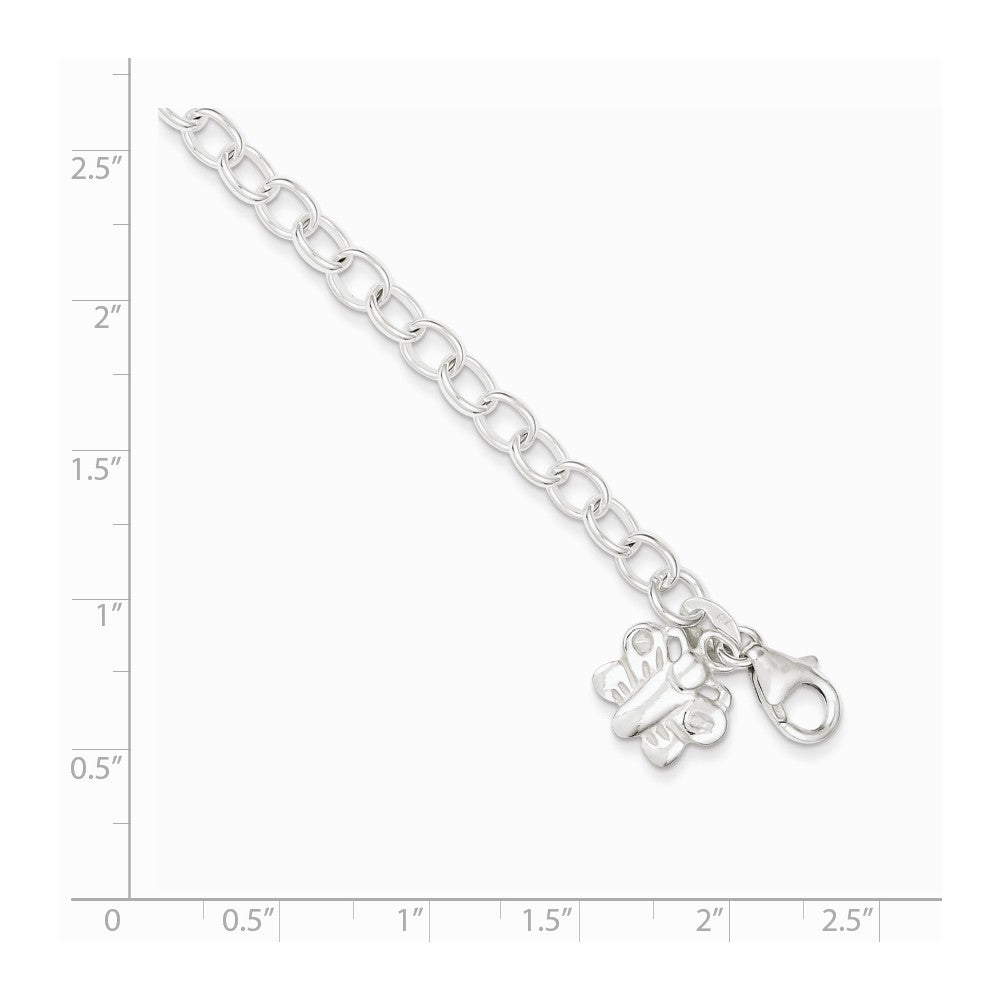 Alternate view of the Sterling Silver Butterfly Charm Anklet, 10 Inch by The Black Bow Jewelry Co.