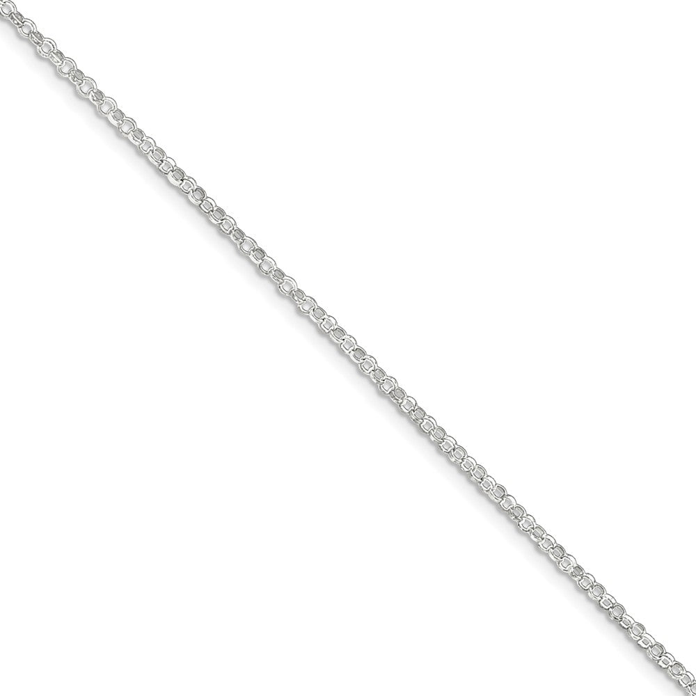 Sterling Silver 2mm Rolo Chain Anklet, 9 Inch, Item A8284-09 by The Black Bow Jewelry Co.