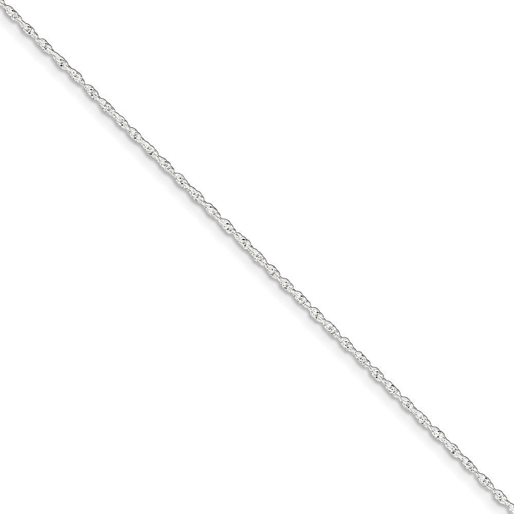 Sterling Silver 1.3mm Singapore Chain Anklet, 9 Inch, Item A8285-09 by The Black Bow Jewelry Co.