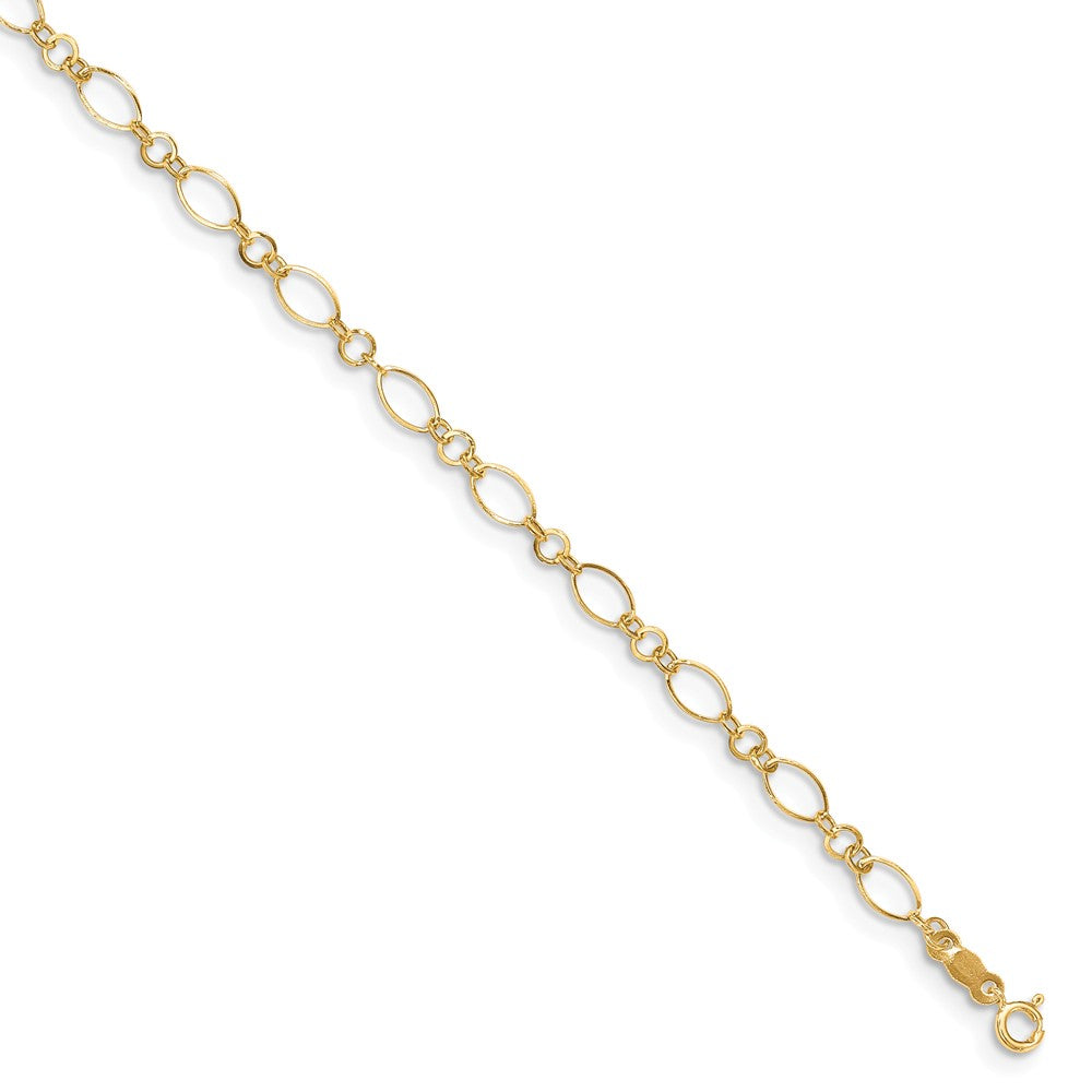14k Gold Anklet with Extension, 9-10 Inch, Item A8336-10 by The Black Bow Jewelry Co.