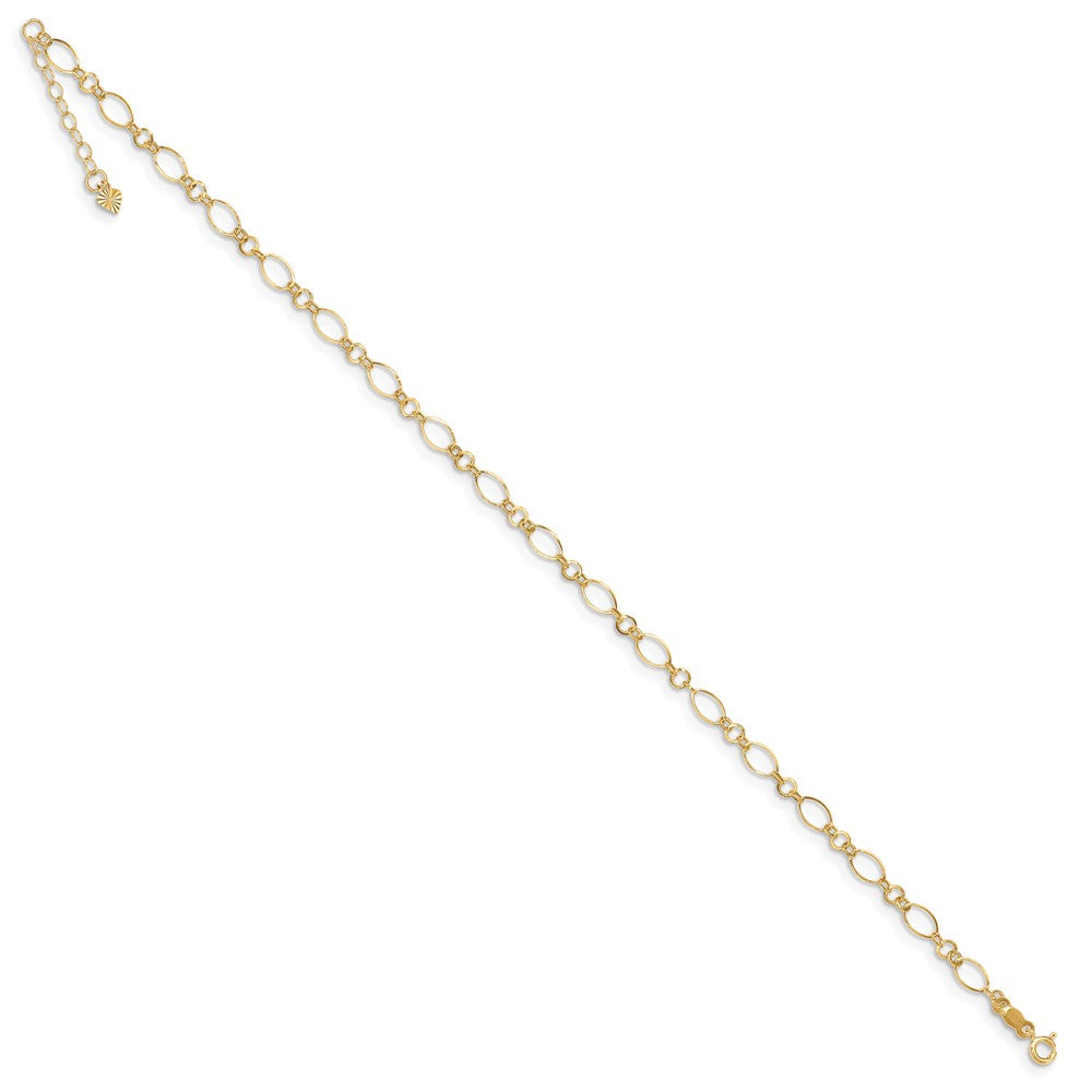 Alternate view of the 14k Gold Anklet with Extension, 9-10 Inch by The Black Bow Jewelry Co.