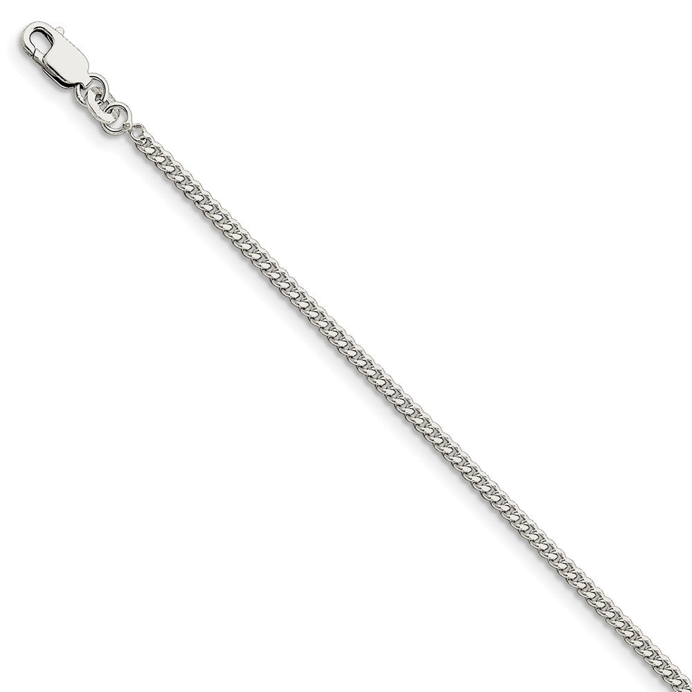 Sterling Silver 2mm Solid Curb Chain Anklet
