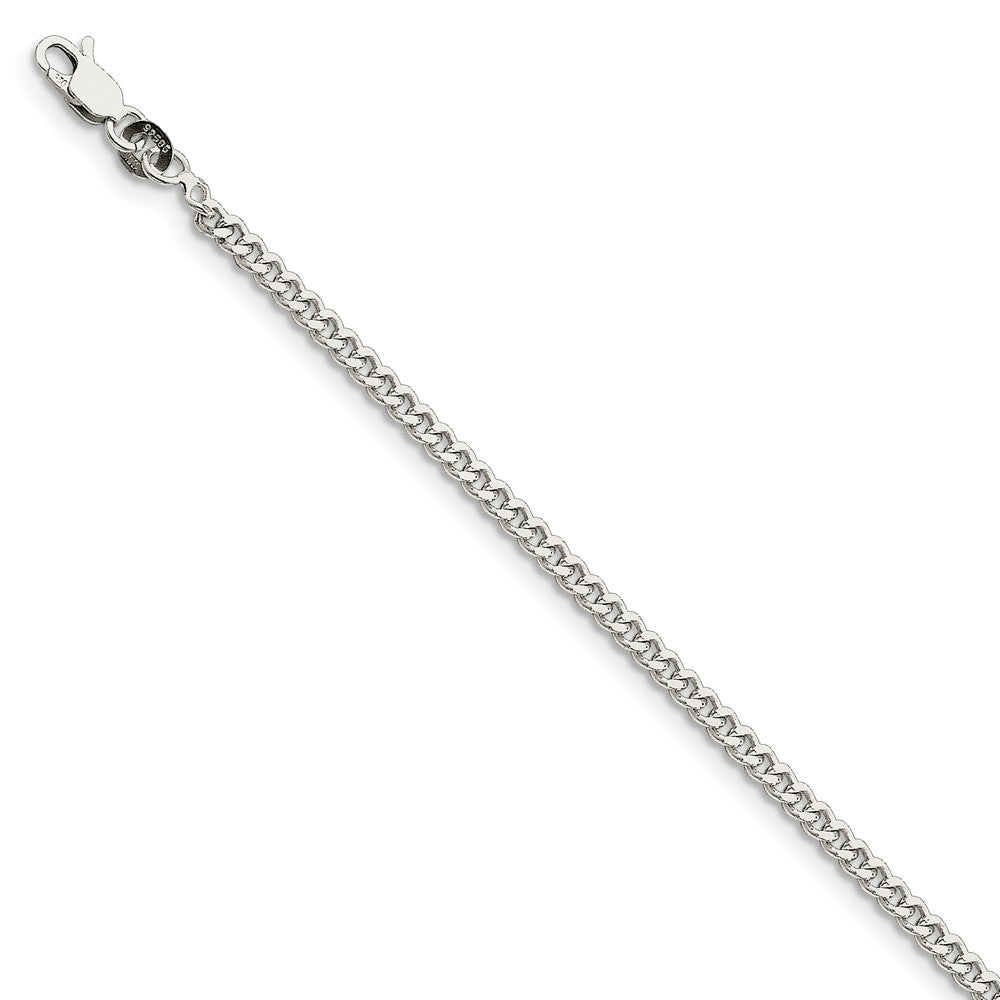 Sterling Silver 3mm Solid Curb Chain Anklet, Item A8385-A by The Black Bow Jewelry Co.