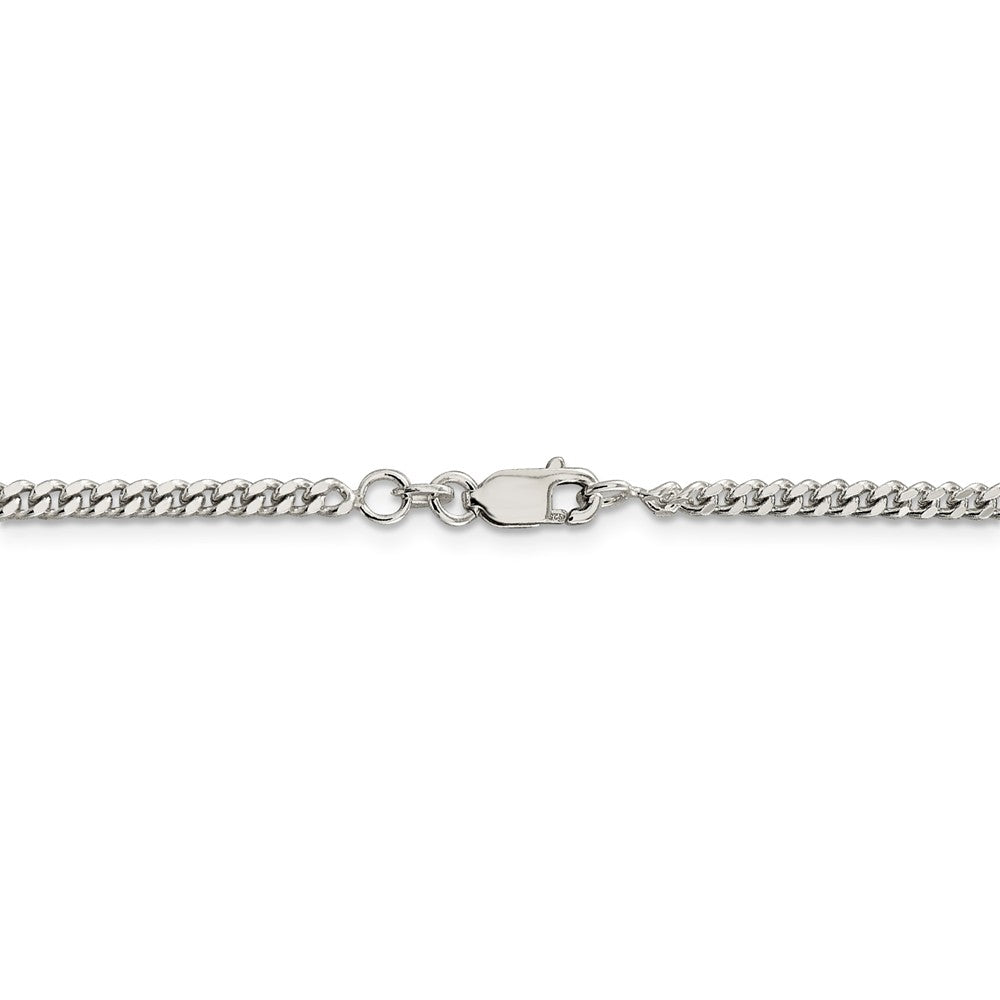 Alternate view of the Sterling Silver 3mm Solid Curb Chain Anklet by The Black Bow Jewelry Co.