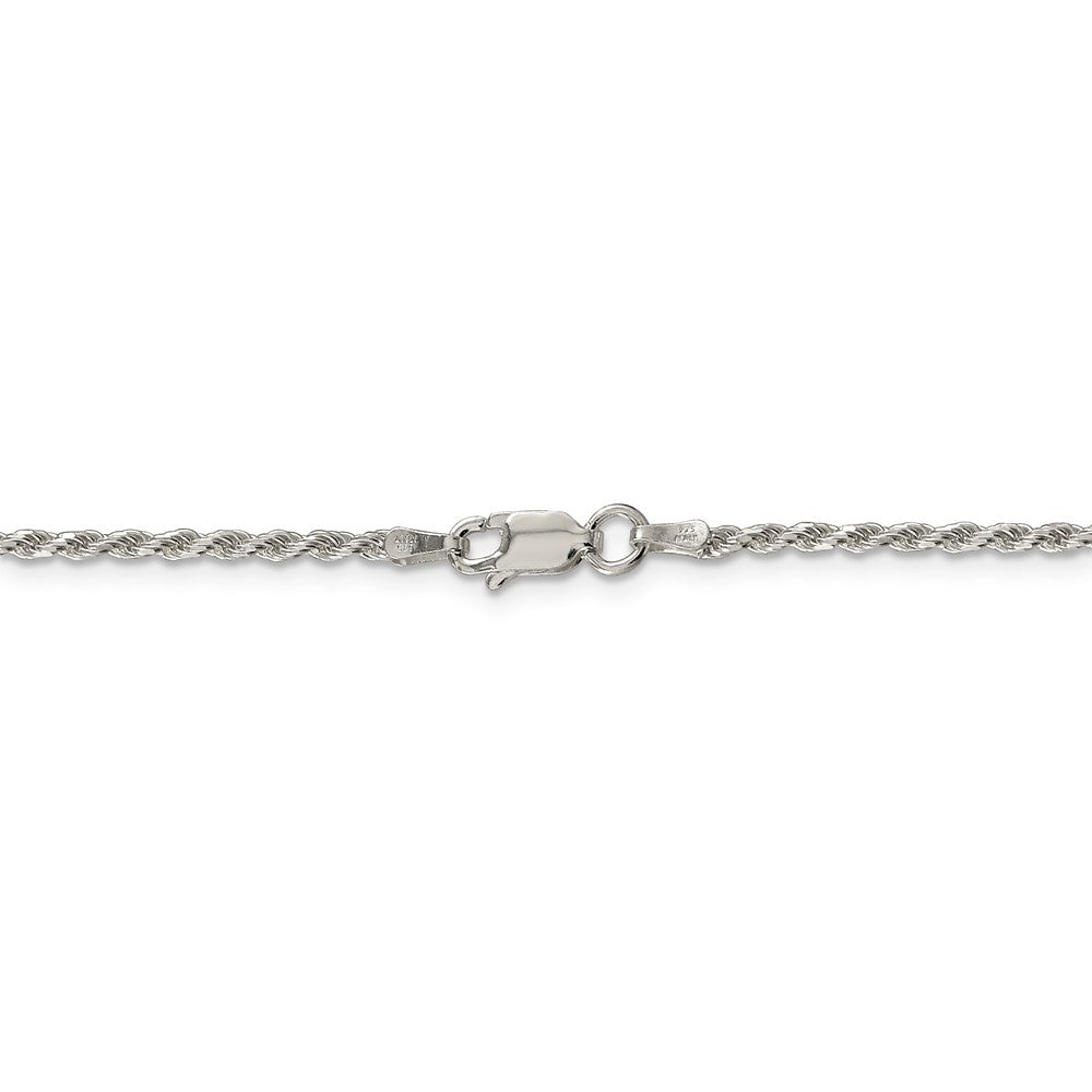 Alternate view of the Sterling Silver 1.75mm Diamond-cut Solid Rope Chain Anklet by The Black Bow Jewelry Co.