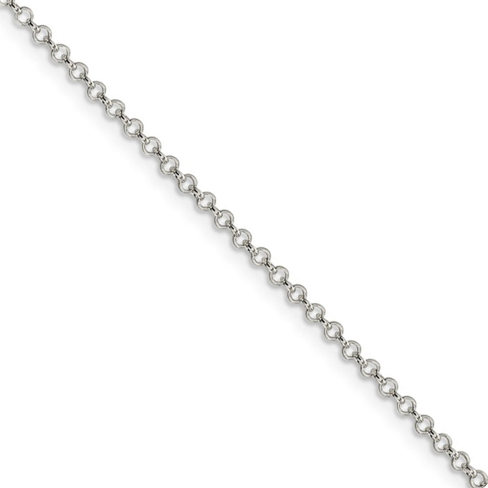 Sterling Silver 2mm Solid Rolo Chain Anklet, Item A8400-A by The Black Bow Jewelry Co.