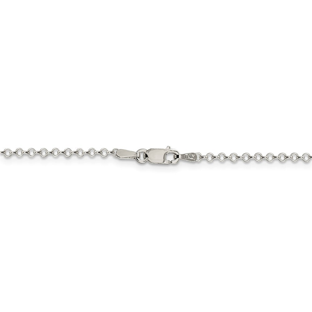 Alternate view of the Sterling Silver 2mm Solid Rolo Chain Anklet by The Black Bow Jewelry Co.