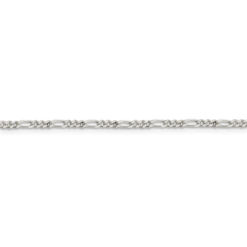 Alternate view of the Sterling Silver 2.25mm Solid Figaro Chain Anklet by The Black Bow Jewelry Co.