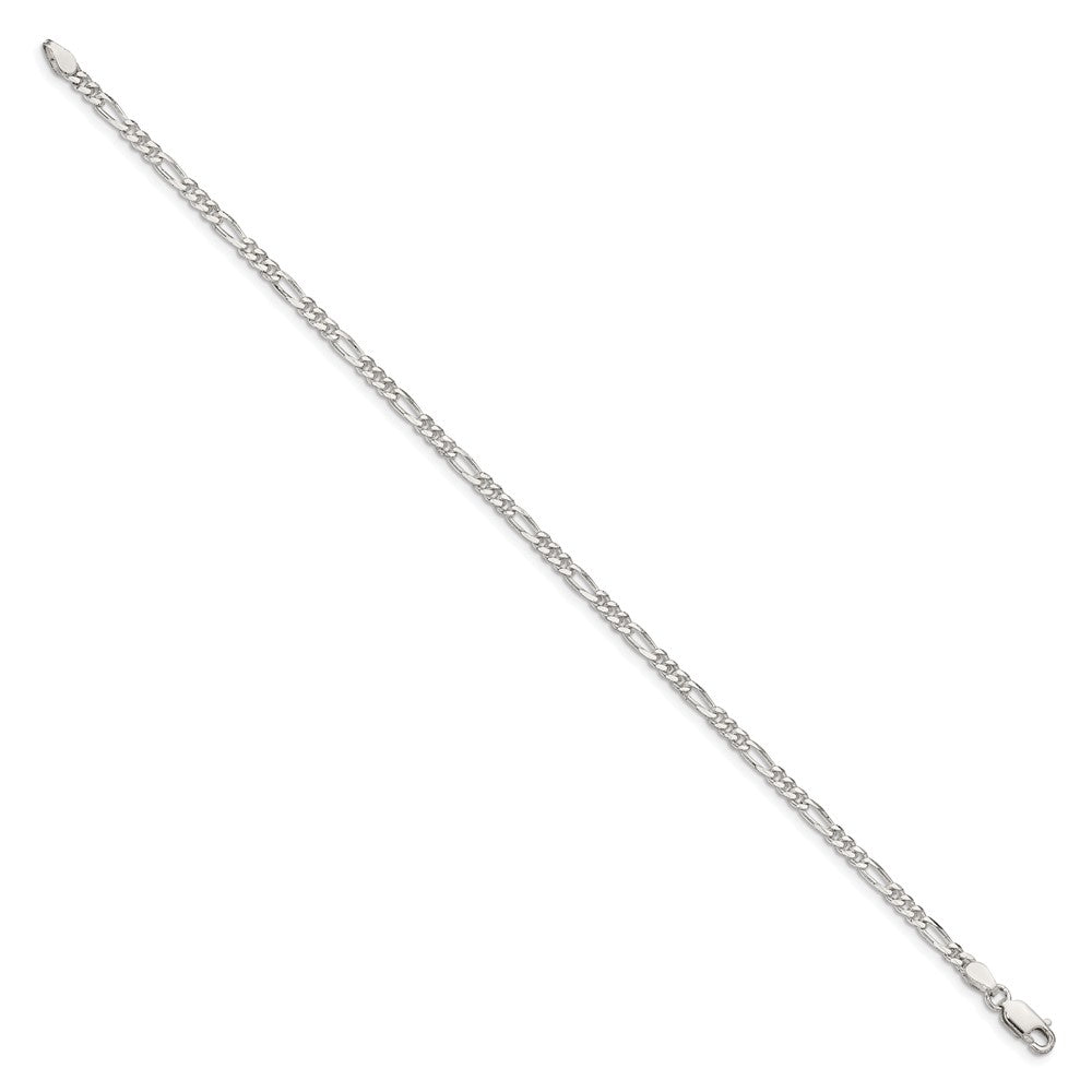 Alternate view of the 2.8mm Sterling Silver, Solid Figaro Chain Anklet by The Black Bow Jewelry Co.