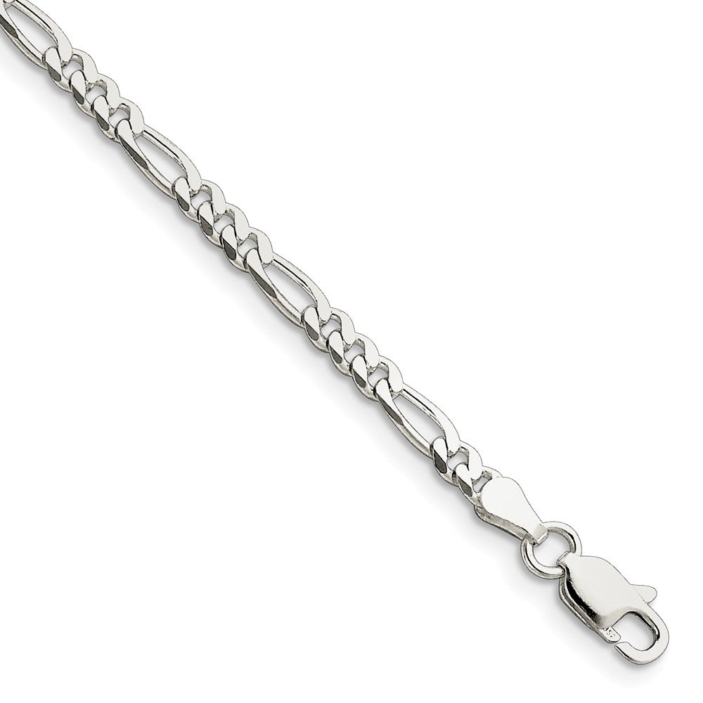 Sterling Silver 3.5mm Solid Figaro Chain Bracelet or Anklet, 9 Inch, Item A8409-09 by The Black Bow Jewelry Co.