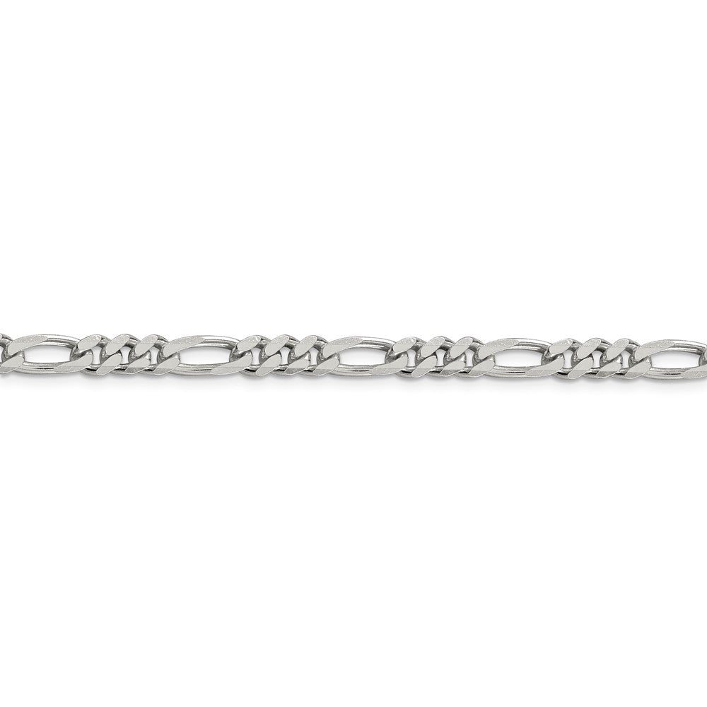 Alternate view of the Sterling Silver 5.25mm Solid Figaro Chain Bracelet or Anklet, 9 Inch by The Black Bow Jewelry Co.