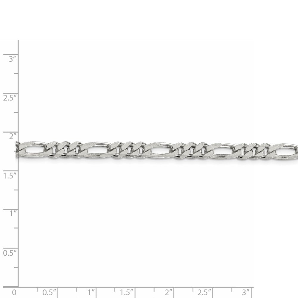 Alternate view of the Sterling Silver 5.25mm Solid Figaro Chain Bracelet or Anklet, 9 Inch by The Black Bow Jewelry Co.