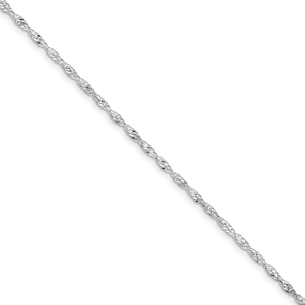 Sterling Silver 2mm Twisted Singapore Chain Anklet, 9-10 Inch, Item A8419-09 by The Black Bow Jewelry Co.